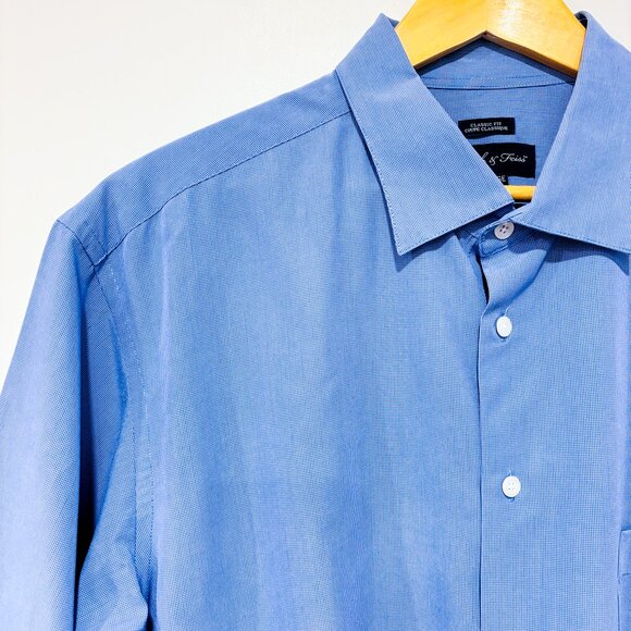 JOSEPH & FEISS | Light blue micro-check short-sleeve shirt | Soft modal | XL * - Picture 3 of 7